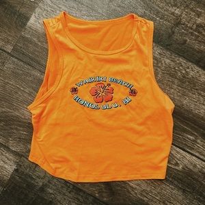 Orange Tropical Shein Tank